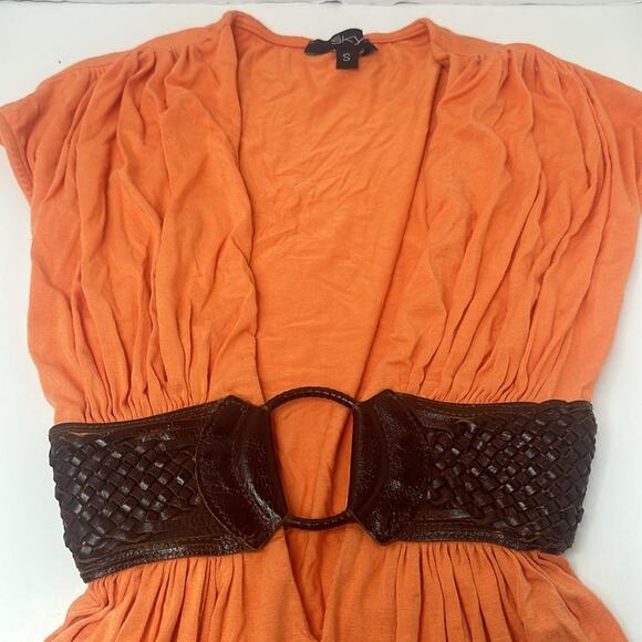 SKY WHO REMEMBERS “SKY” — BRAVO OC -Housewives WORE Orange Rayon SPANDEX SMALL - Picture 2 of 11